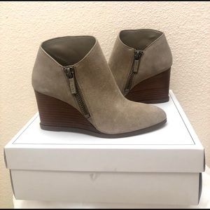 Gray booties with wedges